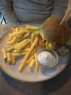 No chicken burger   at Manipura in Tenerife