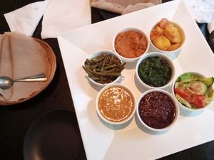 vegan platter for 2 (injera & every vegan main dish) at Injera in Cologne