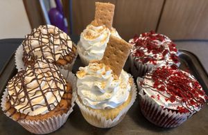 Jumbo cupcakes at Vampy Vegan in Bedford