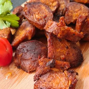 Vegan Chorizo/Portuguese Sausage at Lopes Tapas & Wine in Armacao De Pera