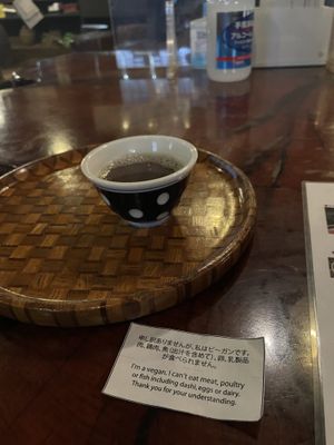 Complimentary tea   at Amazake Chaya  in Hakone