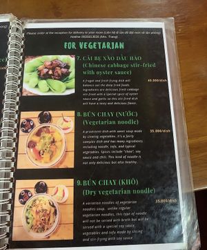 Menu  at Maison Trang Restaurant in Hue