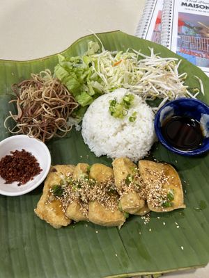 Fried tofu rice   at Maison Trang Restaurant in Hue