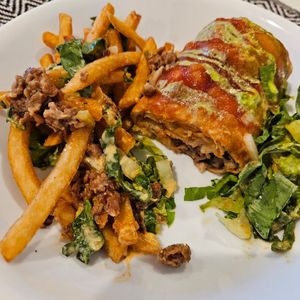 Burrito and fries at NahMaStay Vegan in Bronx