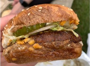 Bourbon burger  at NahMaStay Vegan in Bronx