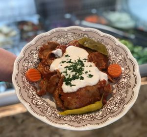 İskender Kebab a base seitan at Le Sofra in Strasbourg