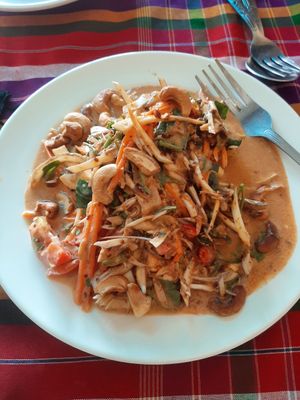 Banana flower salad at On's Thai Isaan in Kanchanaburi