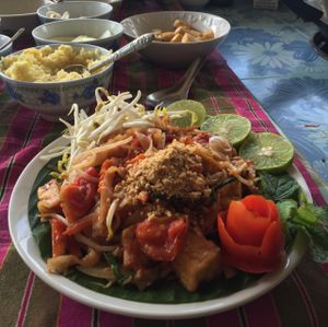 vegan pad Thai!  at On's Thai Isaan in Kanchanaburi