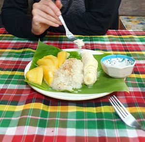 Mango sticky rice at On's Thai Isaan in Kanchanaburi