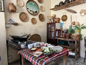 Cooking class set up   at On's Thai Isaan in Kanchanaburi
