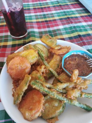 Tempura vegs at On's Thai Isaan in Kanchanaburi