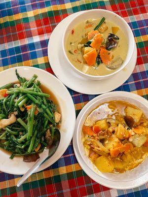 Some cooking class dishes we made!  at On's Thai Isaan in Kanchanaburi
