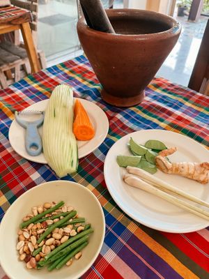 Some ingredients for Som Tam and Tom Yum  at On's Thai Isaan in Kanchanaburi