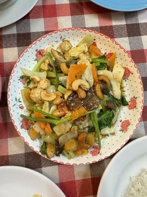 Stir fried cashew and veggies   at On's Thai Isaan in Kanchanaburi