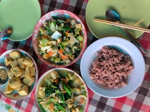 A perfect place to have satisfied traditional Thai meal. Good vibes and big portions. at On's Thai Isaan in Kanchanaburi