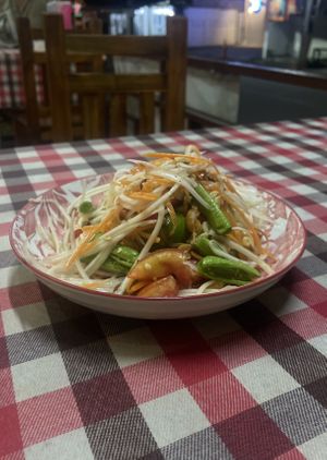 Papaya Salad  at On's Thai Isaan in Kanchanaburi