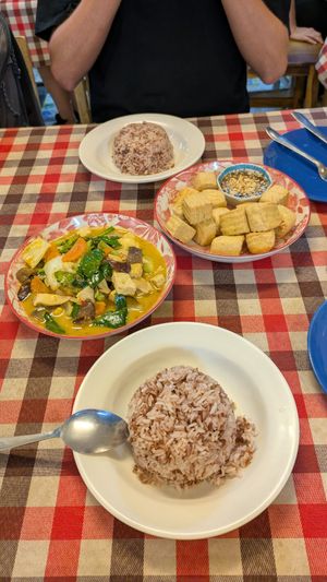 Penang curry (with the tofu) at On's Thai Isaan in Kanchanaburi