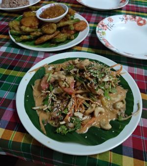 Banana flower salad at On's Thai Isaan in Kanchanaburi