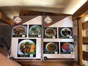 Menu at On's Thai Isaan in Kanchanaburi