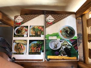 Menu at On's Thai Isaan in Kanchanaburi