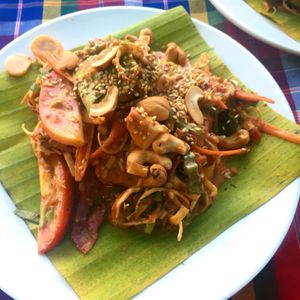Banana flower salad at On's Thai Isaan in Kanchanaburi