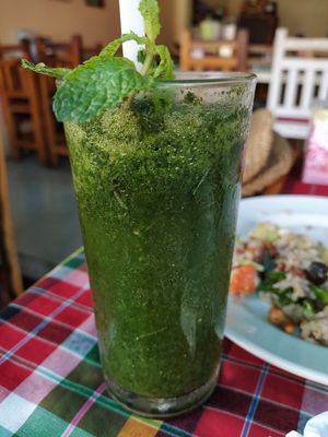 Mint shake at On's Thai Isaan in Kanchanaburi