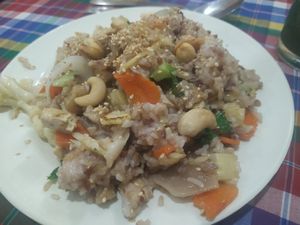 Pineapple fried rice at On's Thai Isaan in Kanchanaburi