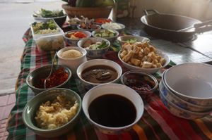 Fresh ingredients used for cooking class at On's Thai Isaan in Kanchanaburi