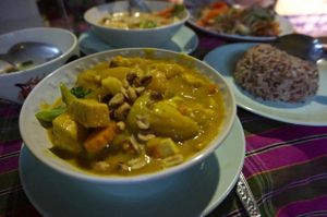 Very nice vegan massaman curry at On's Thai Isaan in Kanchanaburi