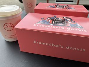Cute pink color scheme  at Brammibal's Donuts - Jungfernstieg in Hamburg