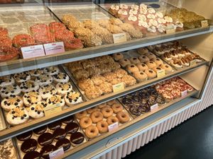 Donut choices  at Brammibal's Donuts - Jungfernstieg in Hamburg