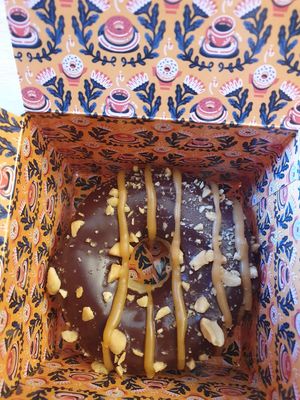 New peanut caramel donut at Brammibal's Donuts - Jungfernstieg in Hamburg