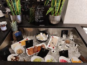 Vegan corner at breakfast (changes daily) at Lifestyle Resort Zum Kurfürsten in Bernkastel-kues