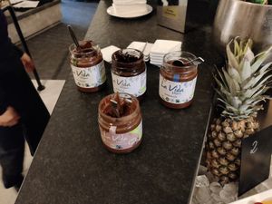 Different vegan chocolate choices at breakfast at Lifestyle Resort Zum Kurfürsten in Bernkastel-kues