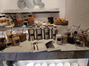 Various plant based milk types + muesli at Lifestyle Resort Zum Kurfürsten in Bernkastel-kues