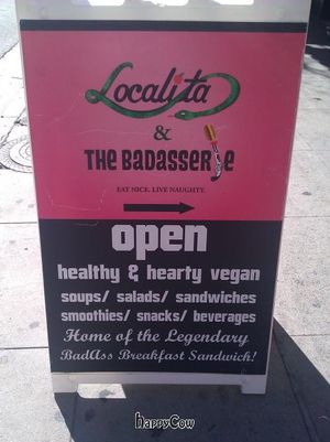 signage at Localita and the Badasserie in Los Angeles