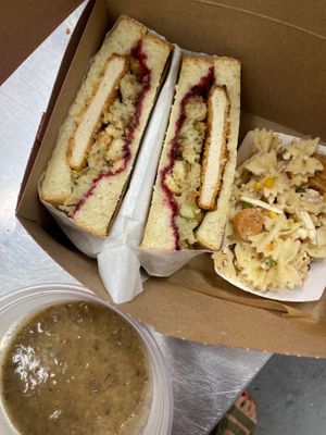 The Gobbler Thanksgiving Sandwich w/ side of gravy at Centro Tea Co in Deland