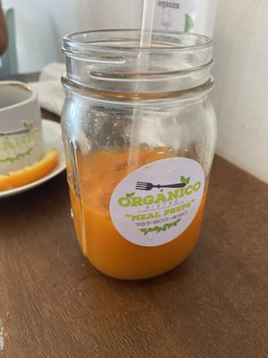Papaya, orange, carrot juice  at Organico Bistro in Caguas