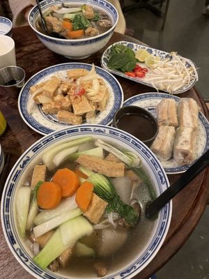 Vegan pho, summer rolls, salt n pepper tofu   at Ngon  in Newcastle Upon Tyne