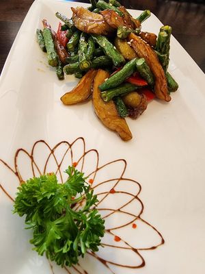 Fried eggplant with beans at Canton Hong Kong Restaurant in Hamilton