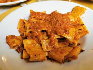 Vegan ragu Paccheri at Il Vegetariano in Florence