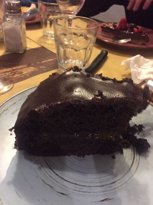 A traditional German (?) chocolate and fruit cake at Il Vegetariano in Florence