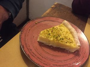 A scrumptious custard tart. at Il Vegetariano in Florence