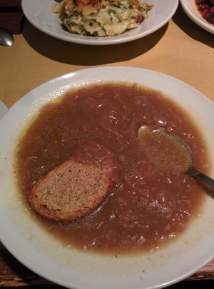 Onion soup at Il Vegetariano in Florence