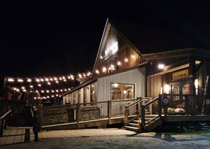 Great out door area as well as indoor. at American Flatbread in Stowe