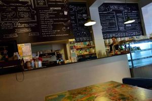 interior and the menu at VITA - Hipolito Yrigoyen in Buenos Aires