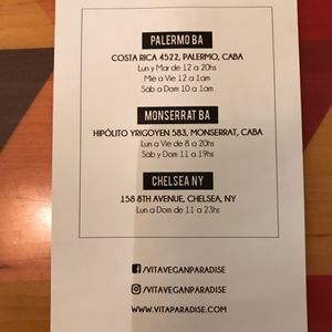 Locations and hours at VITA - Hipolito Yrigoyen in Buenos Aires