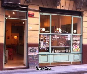 Outside of the café at VITA - Hipolito Yrigoyen in Buenos Aires