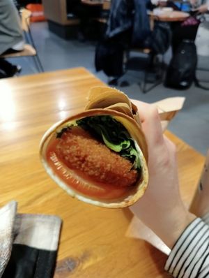 Plant based schnitzel wrap at SYD - Soul Origin - T2  in Mascot