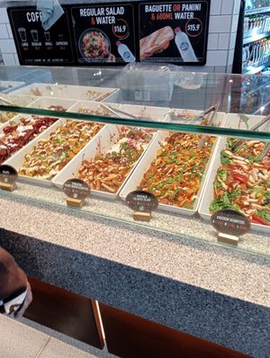 Some of the vegan salad options at SYD - Soul Origin - T2  in Mascot